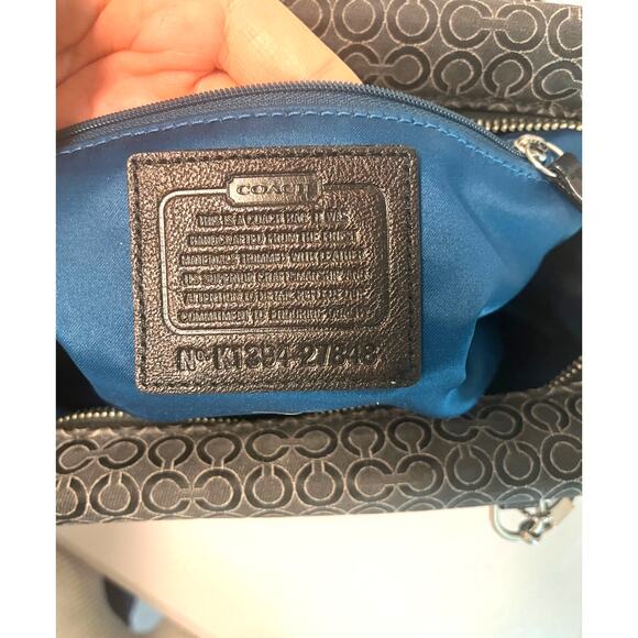 Coach Madeline Needlepoint Op Art Satchel Black Canvas w/Leather Trims - Picture 3 of 10